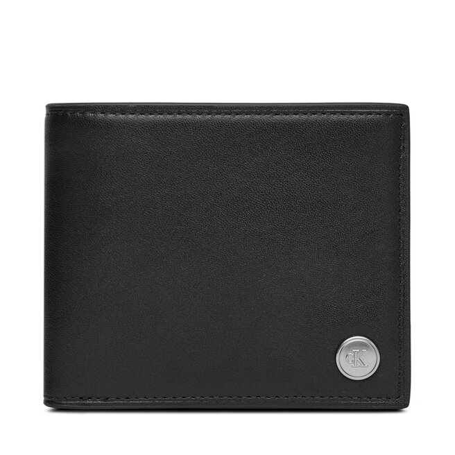 Duży Portfel Męski Calvin Klein Jeans Jeans Hardware Bifold W/Coin - Czarny