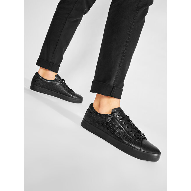 Calvin Klein Jeans Sportcipő Calvin Klein Jeans Vulcanized Laceup Zip Pu-Ny YM0YM00078 Full Black BEH