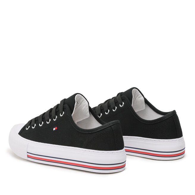 Tommy Hilfiger Plátěnky Tommy Hilfiger Low Cut Lace-Up Sneaker T3A9-32677-0890 S Black 999