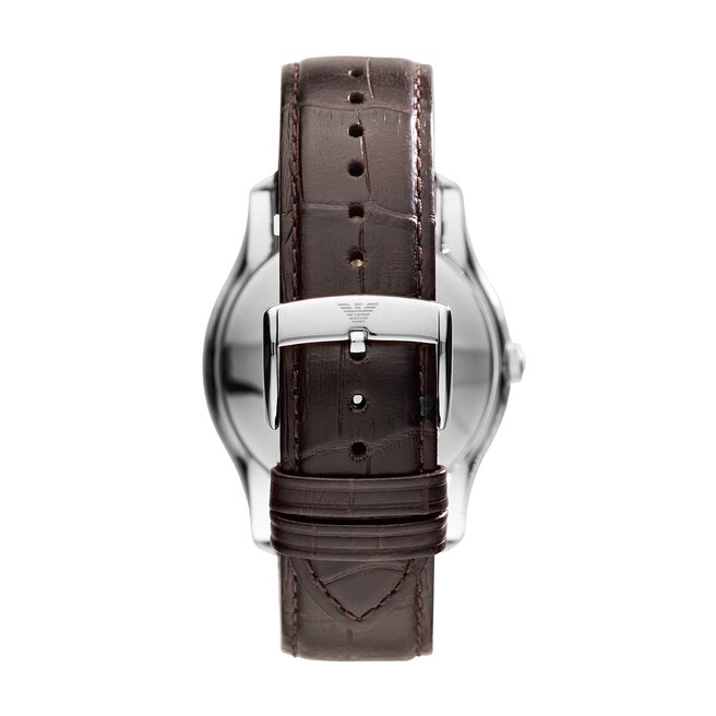 Emporio Armani AR1704 Dark Brown Silver Steel epapoutsia.gr