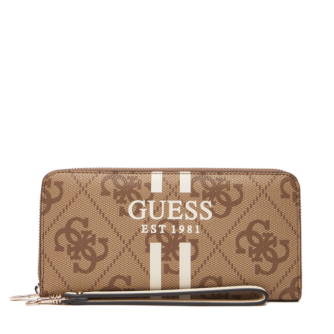 Duży Portfel Damski Guess Laurell II Slg SWOS74 - Beżowy