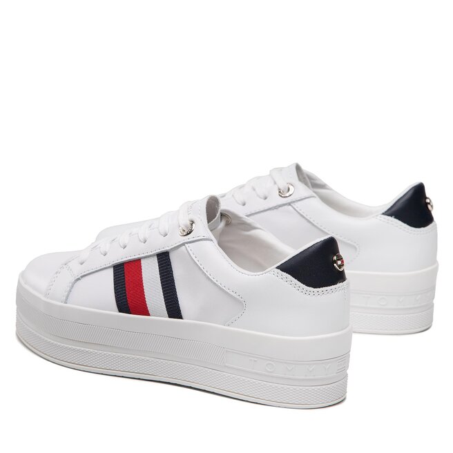 Tommy Hilfiger Сникърси Tommy Hilfiger Th Webbing Flatform Cupsole FW0FW06731 White YBR