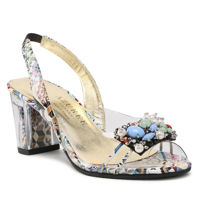 Sandale Azurée Mabel 8PD Vernis Caroci/Motif Bleu 8PD imagine noua gjx.ro