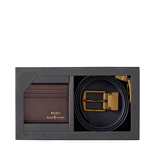 Zestaw etui na karty i pasek Polo Ralph Lauren - Brązowy