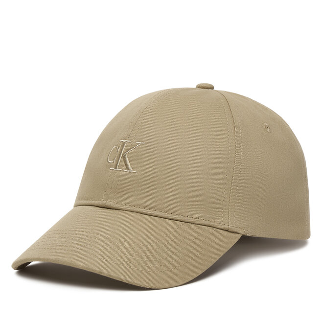 Czapka z daszkiem Calvin Klein Monogram Embroidery Baseball Cap LV04G5002G Beżowy -