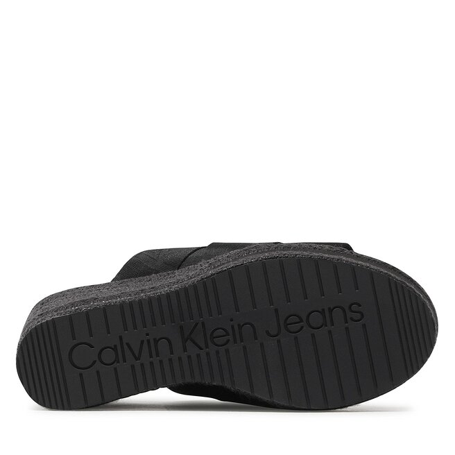 Calvin Klein Jeans Еспадрили Calvin Klein Jeans Wedge Sandal Webbing YW0YW00961 Black DBS