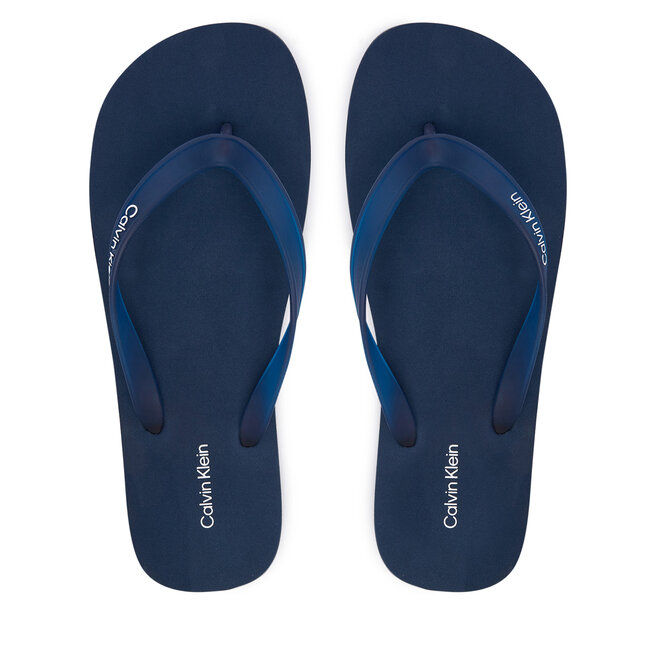 Japonki Calvin Klein Logo Strap HM0HM02105 Granatowy -