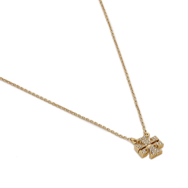 Tory Burch Set náušnice a náhrdelník Tory Burch Kira Pave Pendant And Stud Earring Set 145510 Tory Gold/Crystal 783