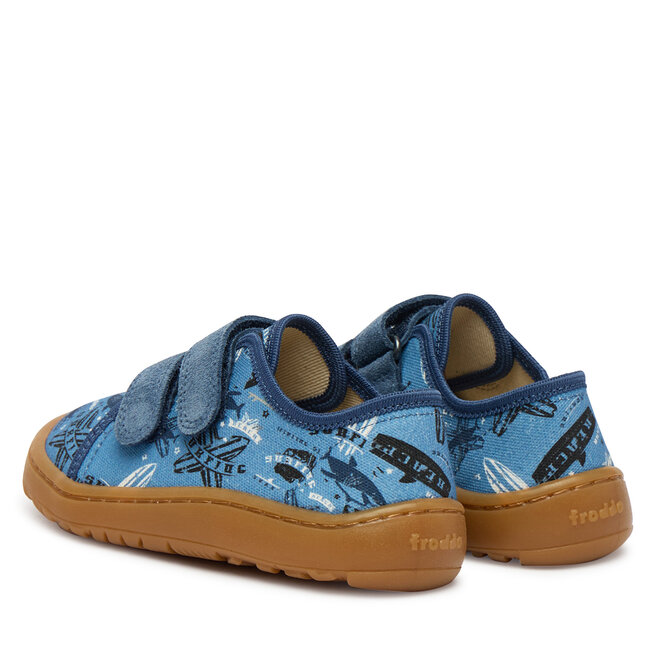 Kapcie Froddo Barefoot Canvas G1700440-6 S Niebieski - chłopięce