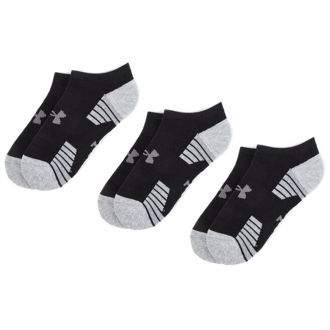 Set di 3 paia di calzini corti da uomo Under Armour Heatgear Tech Locut  Socks 3Pk 1312439-001 Nero