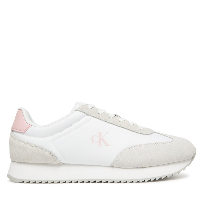 Sneakersy Calvin Klein Jeans Runner Laceup Mg Nylon Mix - Biały