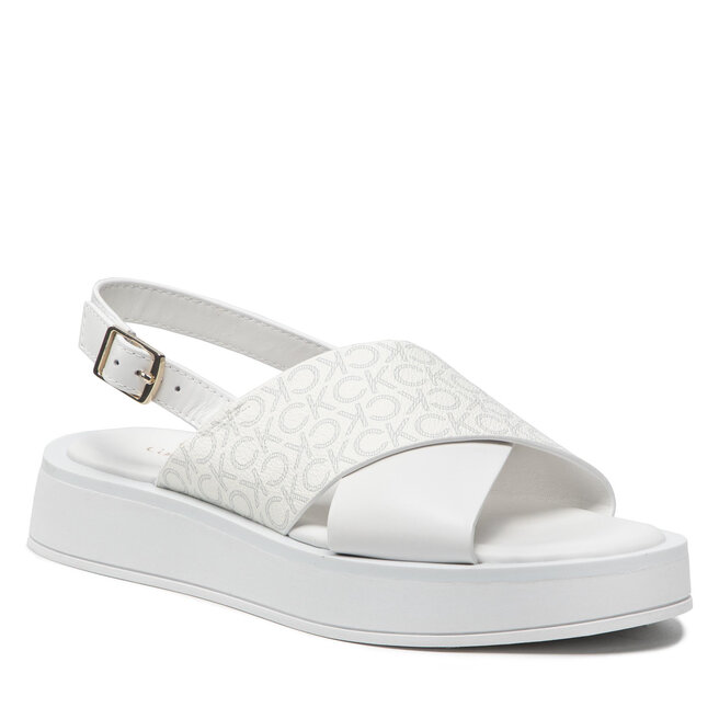 Sandale Calvin Klein Flatform Sanl Moni Mix HW0HW01138 White Mono Mix 0K5 0K5 imagine noua gjx.ro