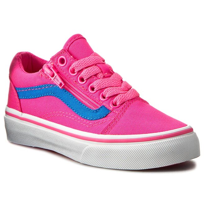 Vans old skool pink blue sale