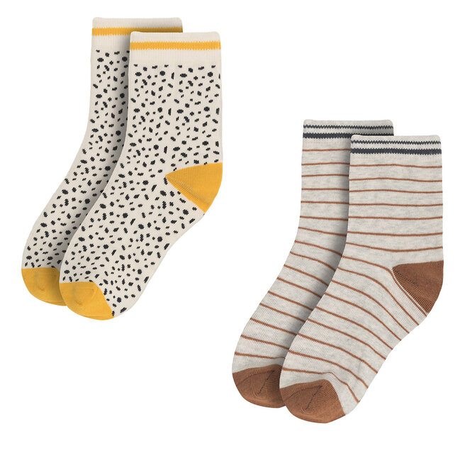 Zestaw 2 par wysokich skarpet dziecięcych Nelli Blu - (2-pack) Brązowy