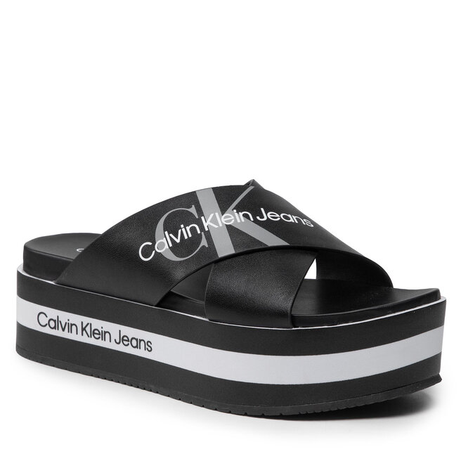 Παντόφλες Calvin Klein Jeans Flatform Sandal Crisscross YW0YW00562 Black BDS