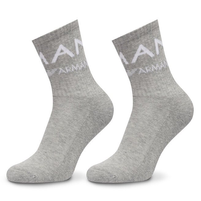 Zestaw 2 par wysokich skarpet damskich Emporio Armani Underwear 292303 4F227 - Szary