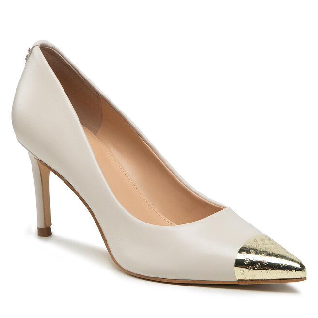 Pantofi cu toc subțire Guess Aloma FL7ALO LEA08 IVORY Aloma