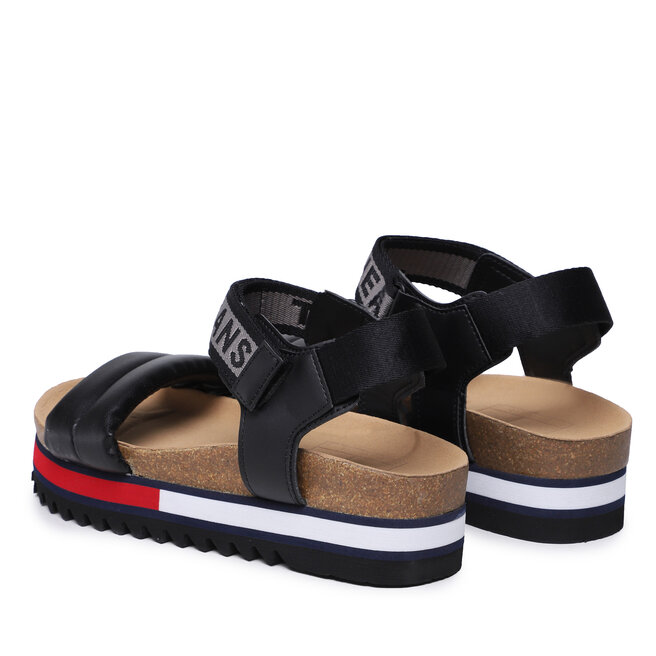 Tommy Jeans Sandály Tommy Jeans Flag Outsole Tommy Jeans Sandal EN0EN02122 Black 0GJ