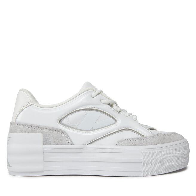 Sneakersy Calvin Klein Jeans Bold Vulc Flatf Lace Mix Mg Lum - Biały
