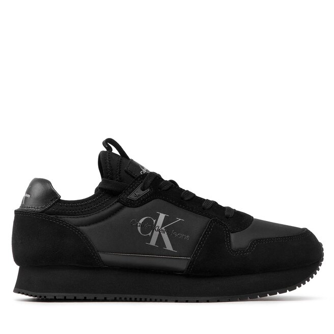 Sneakersy Calvin Klein Jeans Runner Sock Laceup Ny-Lth - Czarny