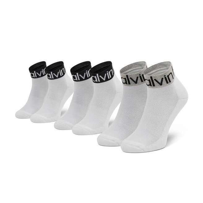 Σετ ψηλές κάλτσες ανδρικές 3 τεμαχίων Calvin Klein 701218722 White 002