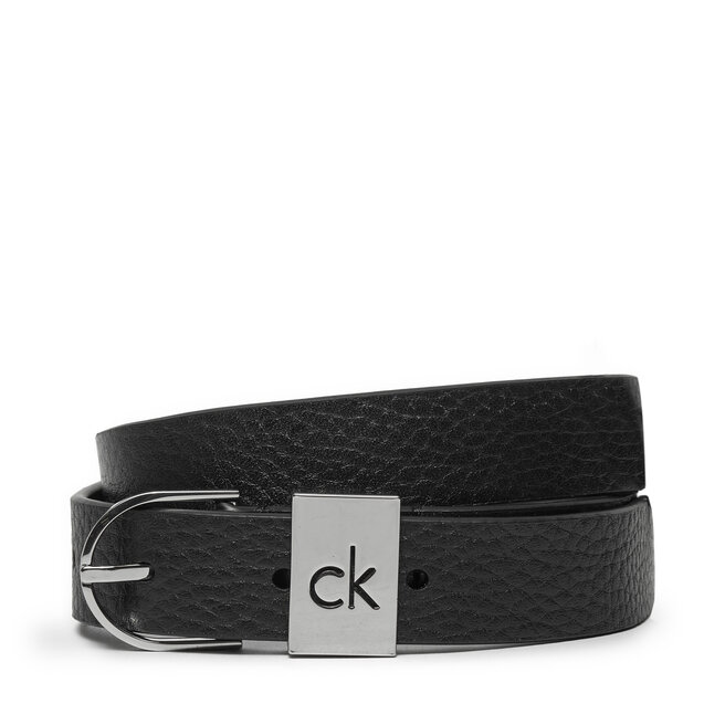 Pasek Damski Calvin Klein Ck Loop Thin Round Buckle 2.5 - Czarny