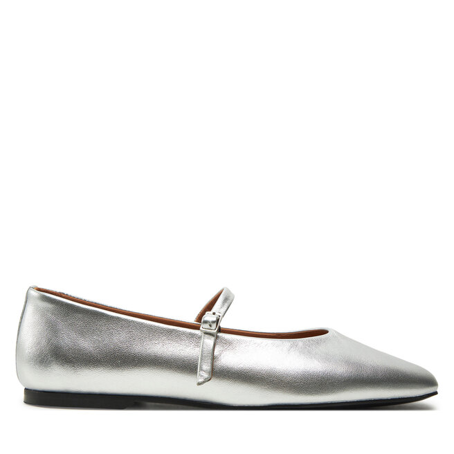 Baleriny Calvin Klein Mary Jane Ballerina - Met - Srebrny
