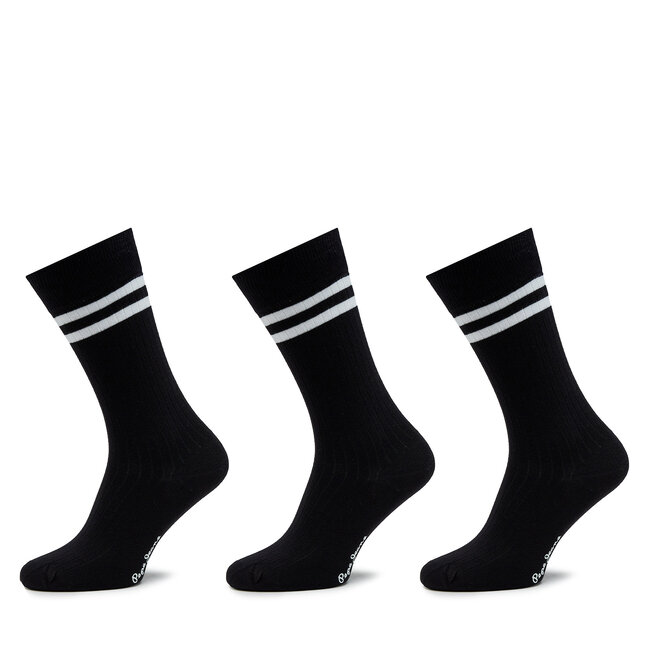 Σετ 3 ζευγάρια ψηλές κάλτσες unisex Pepe Jeans Rib Cr 3P PMU30024 Black 999