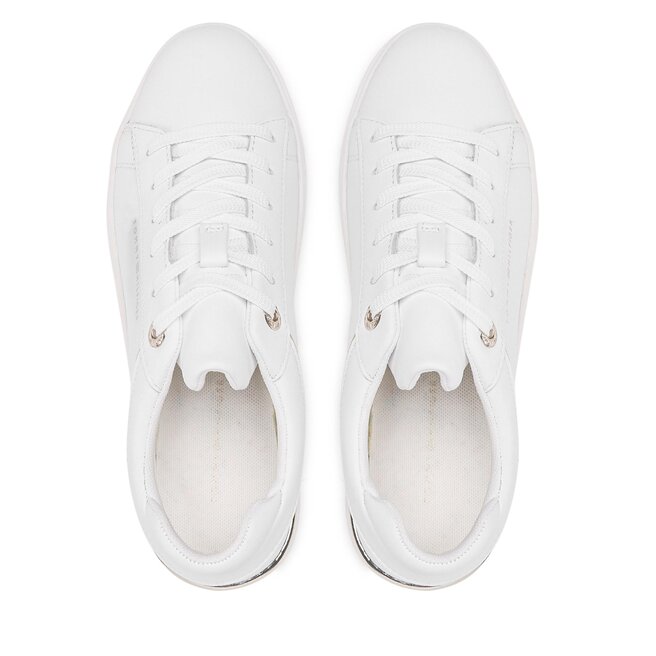 Tommy Hilfiger Sneakersy Tommy Hilfiger Lux Metallic Cupsole Sneaker FW0FW07030 White YBS