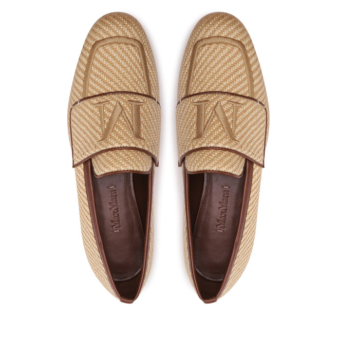 Max Mara Loafers Max Mara Lizia 23452109316 Paglia/Noce 008/008