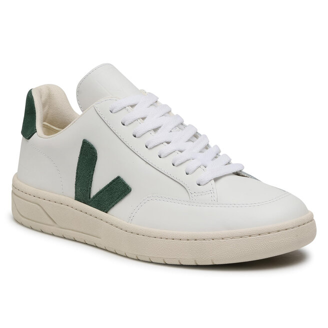 Sneakers Veja V-12 Leather XD022336B Extra White/Cyprus epantofi-Bărbați-Pantofi-De imagine noua