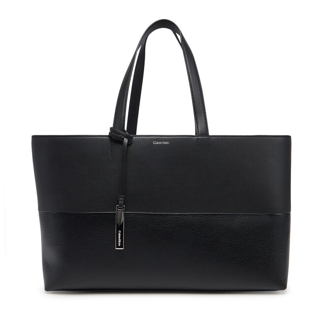 Torebka Calvin Klein Ck Mixmedia Medium Shopper - Czarny