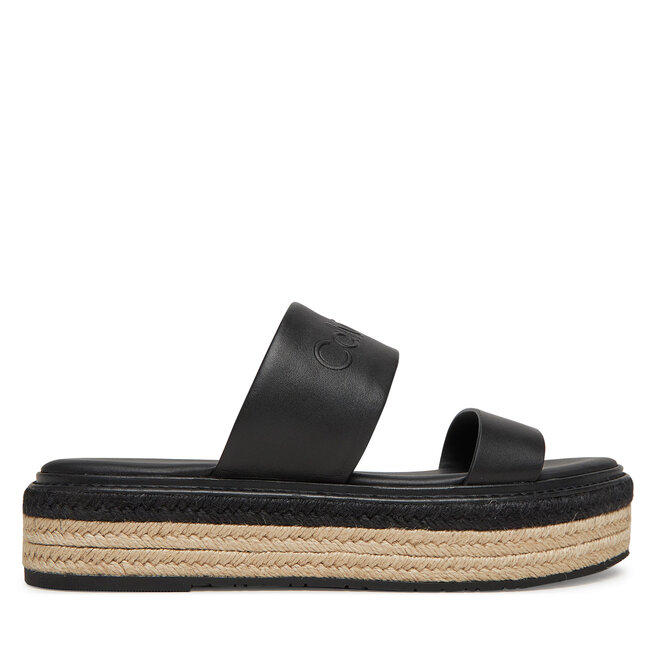 Espadryle Calvin Klein Flatform Wedge Slide - He - Czarny