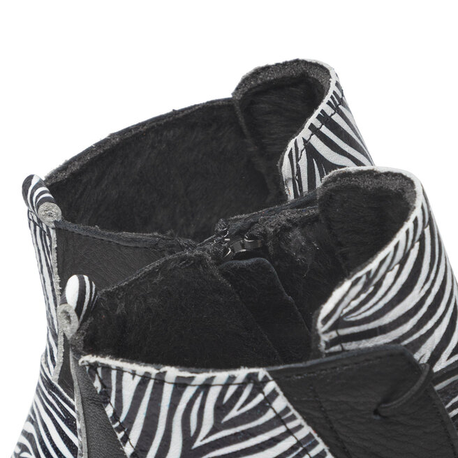 Manitu Stiefeletten Manitu 990034-01 Schwarz/Zebra