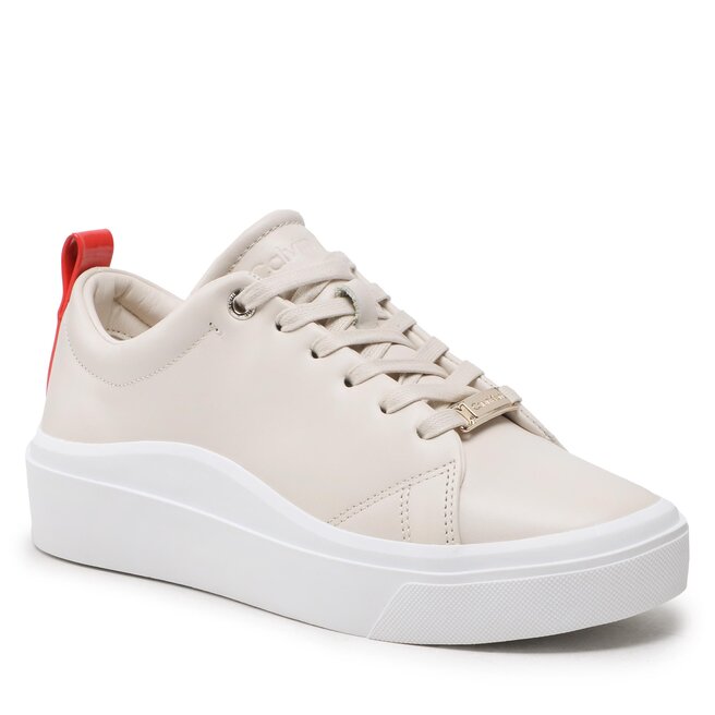 Sneakers Calvin Klein Cupsole Wave Lace Up HW0HW01196 Dk Ecru PC4 Calvin imagine noua gjx.ro