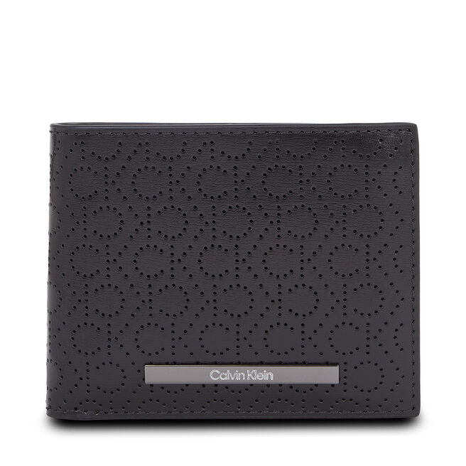 Duży Portfel Męski Calvin Klein Modern Bar Bifold 6Cc W/Bill - Czarny