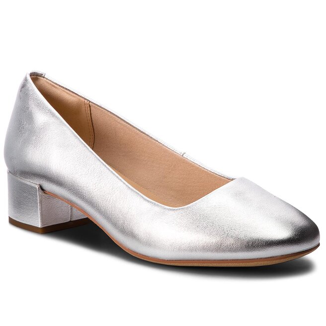 Polobotky Clarks Orabella Alice 261349624 Silver Leather eobuv.cz