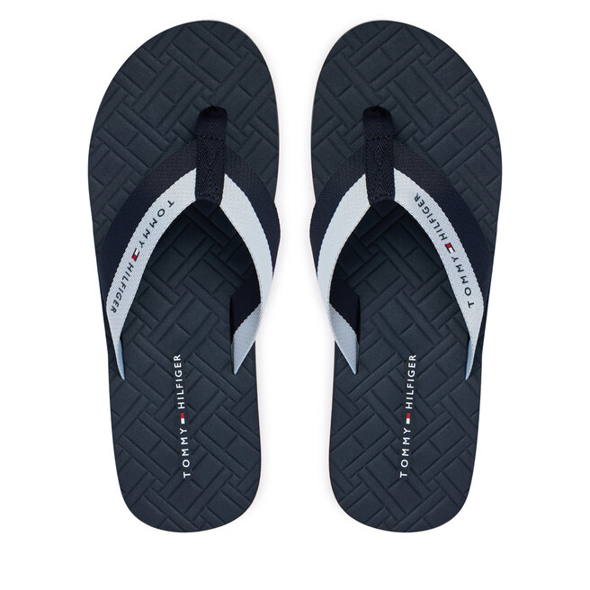 Japonki Tommy Hilfiger Webbing Strap Flag Embossed FM0FM05807 Granatowy -