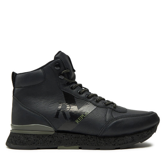 Sneakersy REPLAY Arthur Ry Mid Mid-Top - Czarny