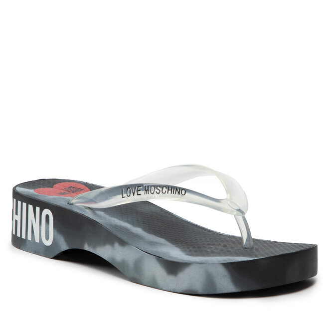 Flip flop LOVE MOSCHINO JA28304G0EI3500A Gri/Ner epantofi-Femei-Șlapi imagine noua