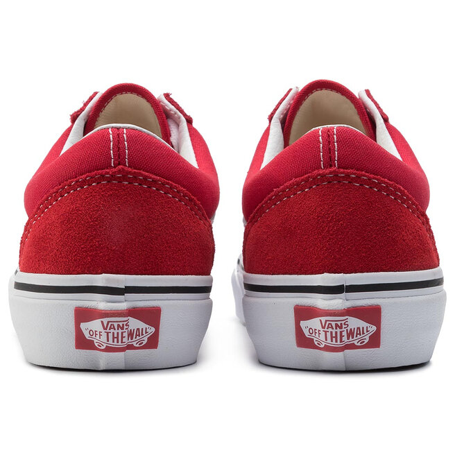 racing red vans old skool