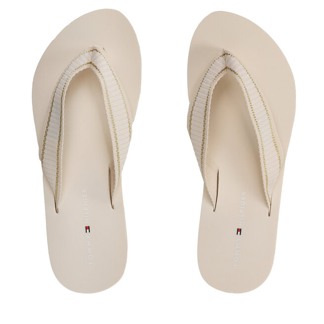 Japonki Tommy Hilfiger Th Webbing Flip Flop - Beżowy