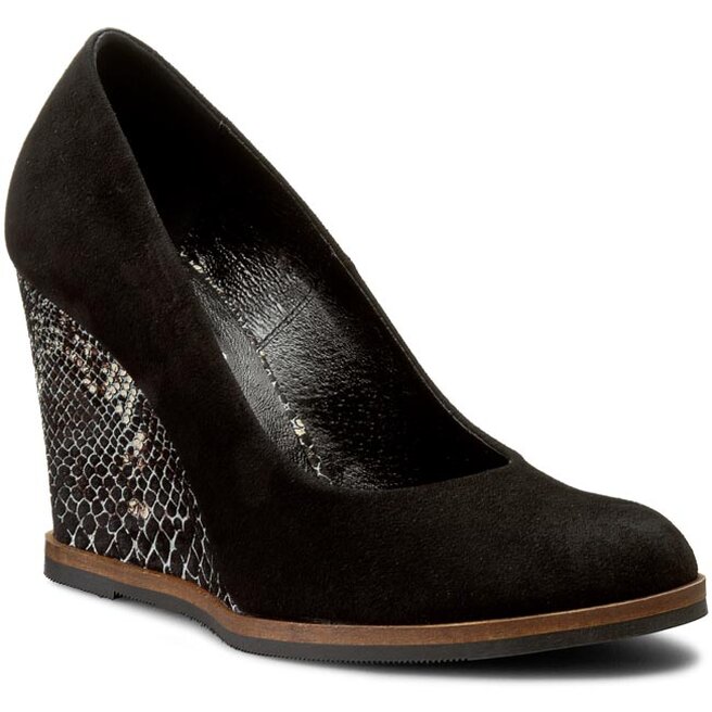 Carinii B3276 Zamsz Czarny Reptile 01 Nero obuvki.bg