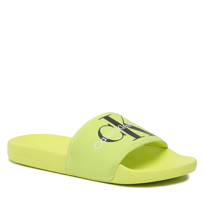 Calvin Klein Jeans Чехли Calvin Klein Jeans Slide Monogram Co YM0YM00061 Safety Yellow