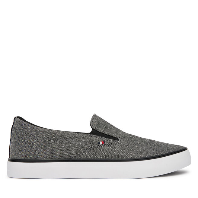Tenisówki Tommy Hilfiger Harlem Core Ii Slip On Chambray FM0FM05819 Szary - męskie
