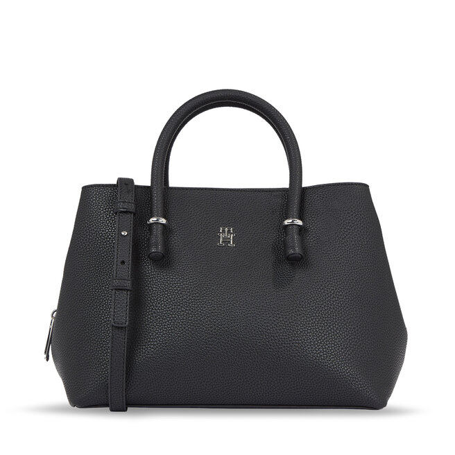 Torebka Tommy Hilfiger Th Emblem Satchel - Czarny