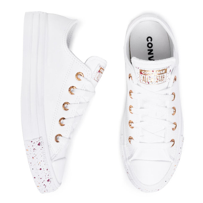 Sportbačiai Converse Ctas Ox 566728C White/Gold/Rose Maroon •  Www.eavalyne.lt