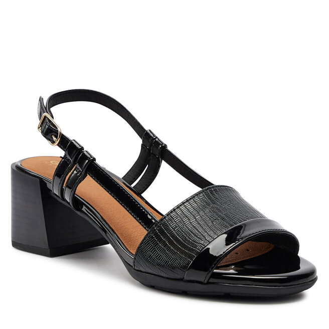 Geox D New Marykarmen A - Sandalo Con Tacco In Pelle Per Donna, Comodo Ed Elegante