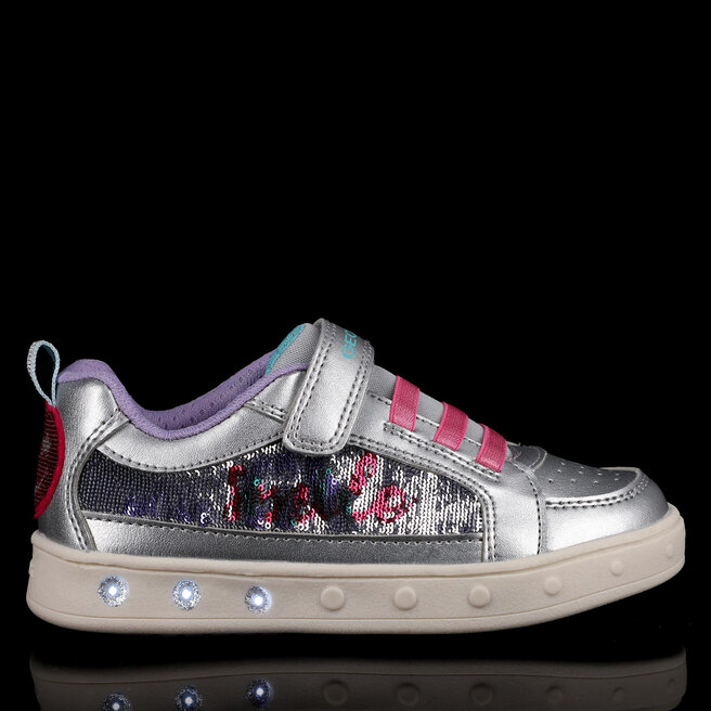 Geox Сникърси Geox J Skylin G. F J258WF 0AJAY C0162 S Silver/Fuchsia