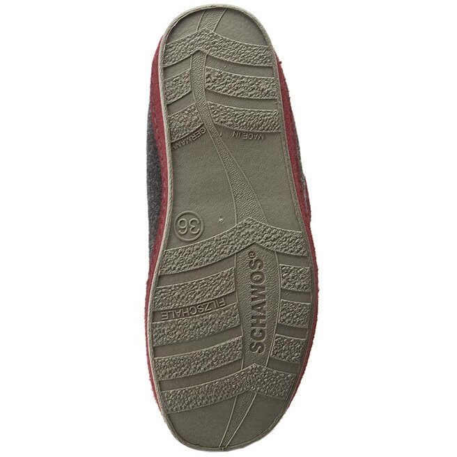 Schawos Hausschuhe Schawos 370016-9 Bordo/Anthrazit